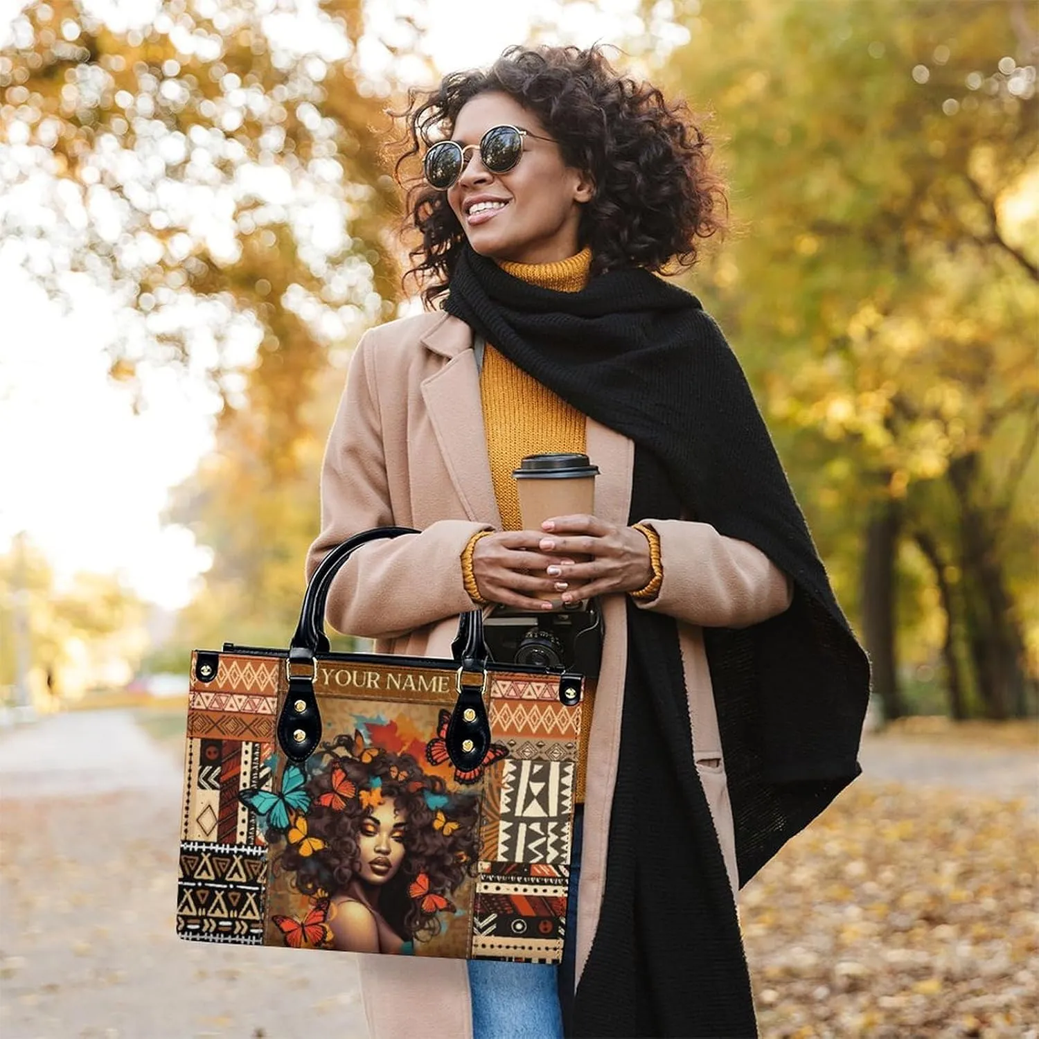 Personalized Leather Handbags for Women - Fashion Casual Shoulder Tote Bag - Gifts for Women Mom Grandma
