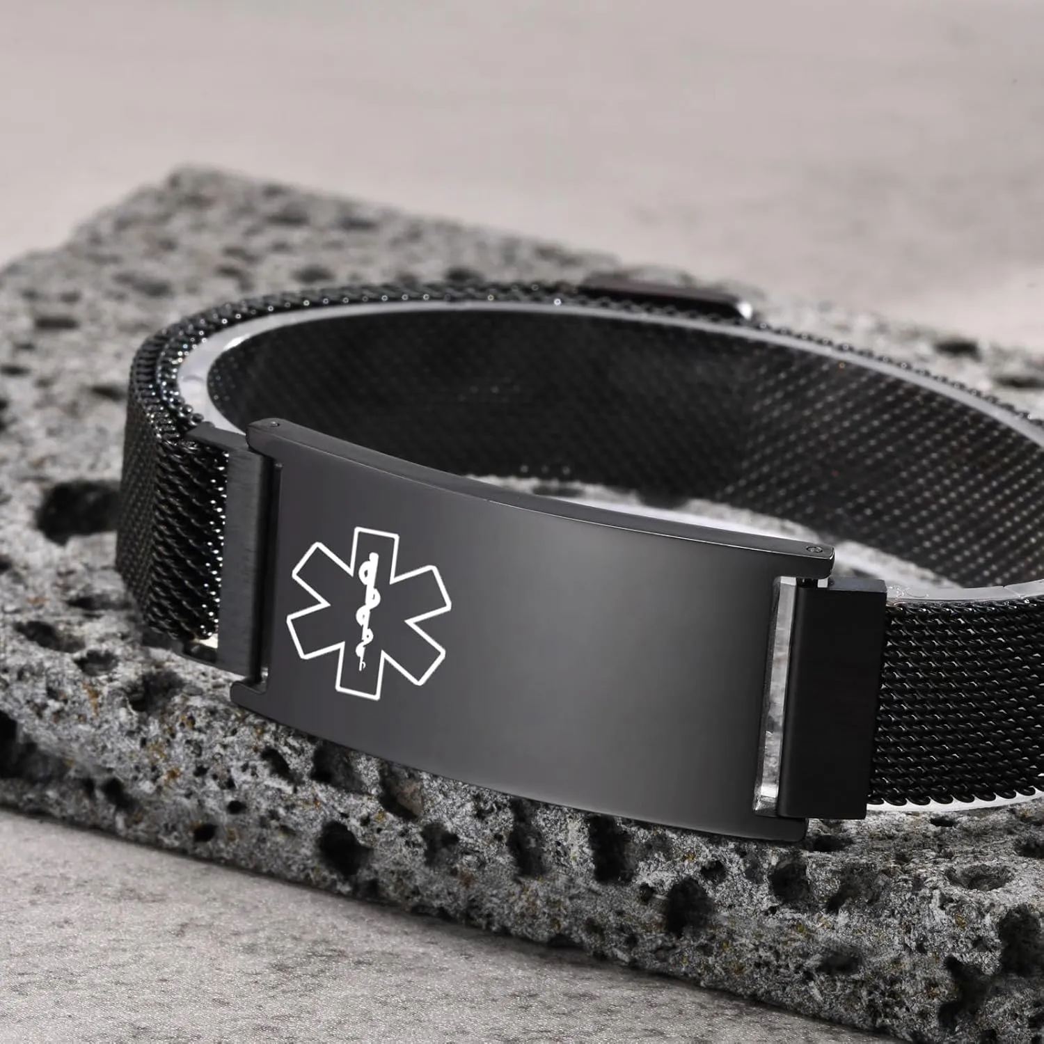 Personalized Medical Bracelet for Women - Free Engraving Customizable Medical ID Bracelets,Waterproof Stainless Steel Adjustable Customized Engraved Wristband,Emergency Medic Alert Bracelet for Men