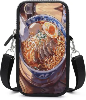 Personalized Mobile Phone Bag,Bowl of Ramen Print Unique Mobile Phone Bag,cute Mobile Phone Bag