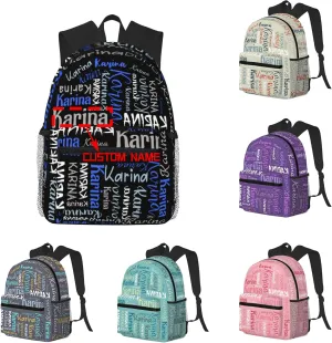 Personalized Name Large Capacity Backpack Custom Daypack Bag Shopping Picnic Customized Shoulder Bag Casual Daypack For Man Woman Kids