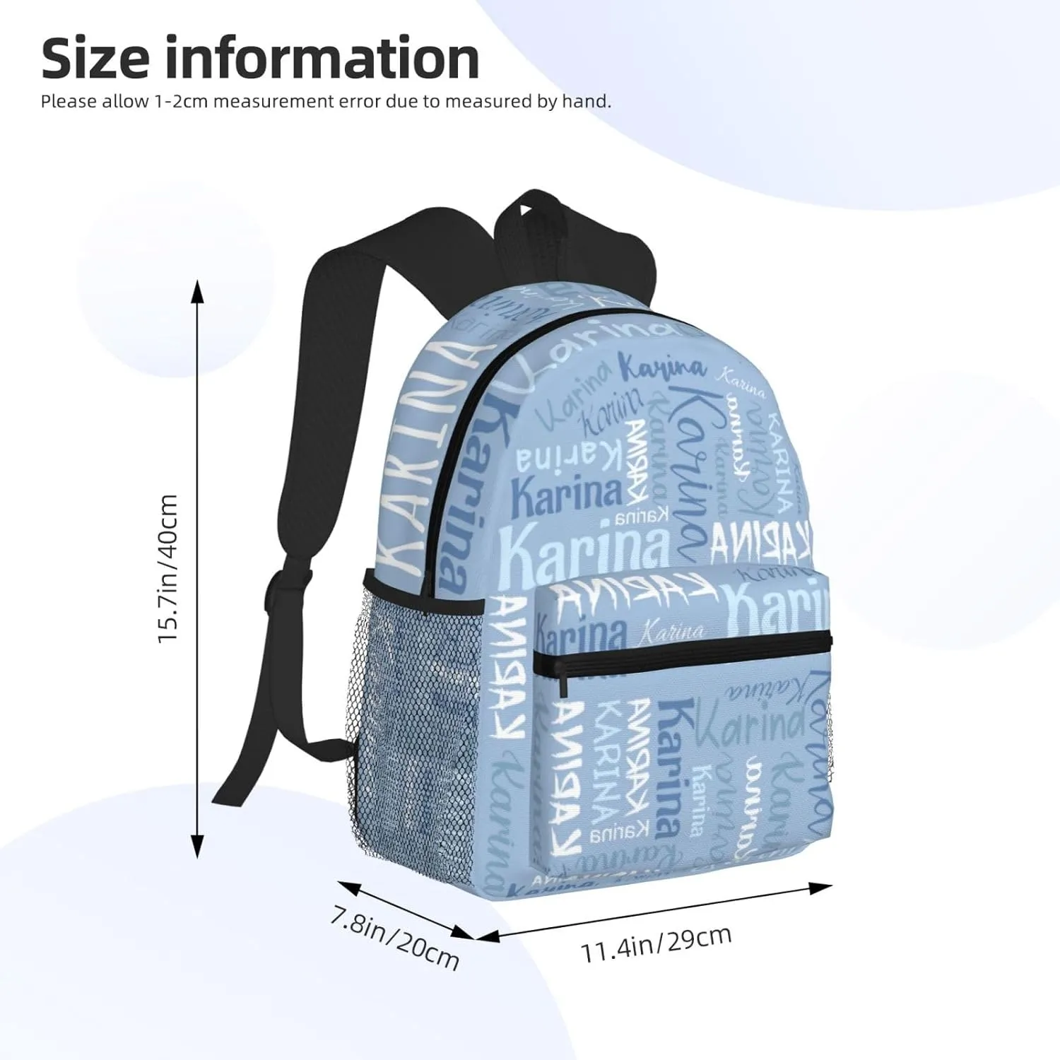 Personalized Name Large Capacity Backpack Custom Daypack Bag Shopping Picnic Customized Shoulder Bag Casual Daypack For Man Woman Kids