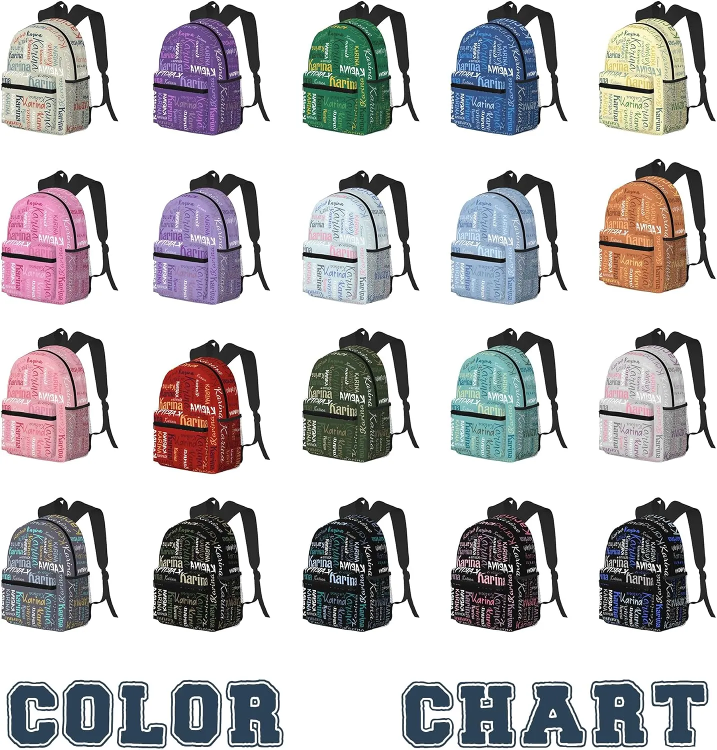 Personalized Name Large Capacity Backpack Custom Daypack Bag Shopping Picnic Customized Shoulder Bag Casual Daypack For Man Woman Kids