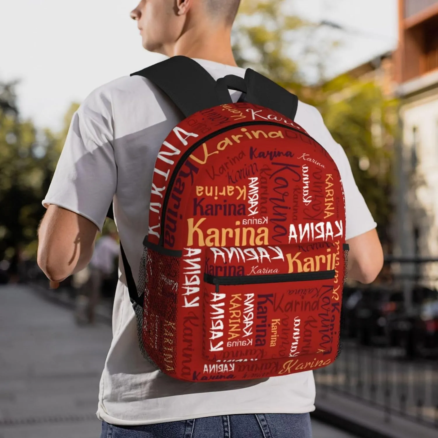 Personalized Name Large Capacity Backpack Custom Daypack Bag Shopping Picnic Customized Shoulder Bag Casual Daypack For Man Woman Kids