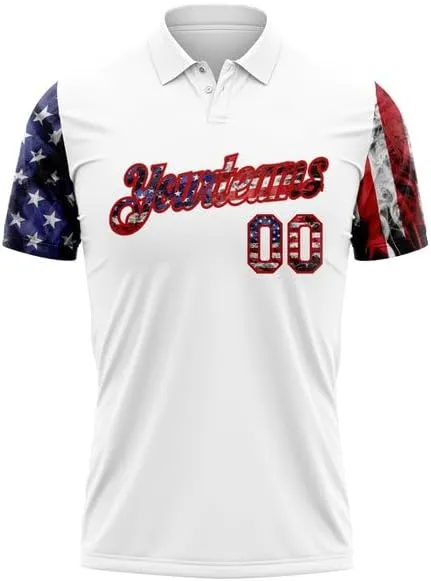 Personalized Name,Custom Jersey, Polo Sport, Pink White 3D Pattern Design Tropical Palm Leaves Performance