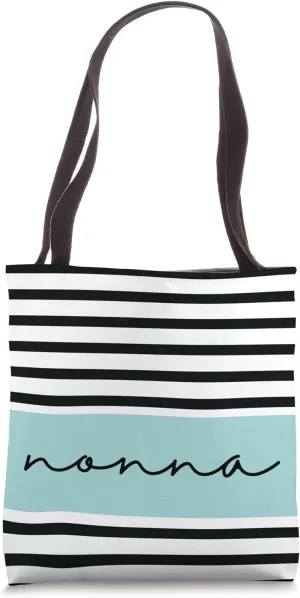 Personalized Nonna Italian Grandma Stripes Pattern Tote Bag