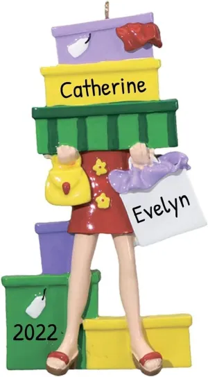 Personalized Shopping Ornament 2024 - Holiday Shopping Bags Shopping Ornaments for Christmas Tree Shopaholic Gifts Christmas Shopping Santa Christmas Ornaments Ornaments by Elves
