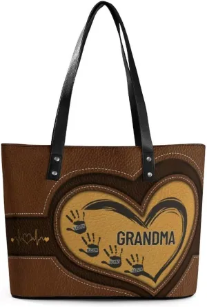 Personalized Shoulder Bag Custom Names Mothers Day Handbag Large Capacity Handbag Gift for Grandmother Mom Mother