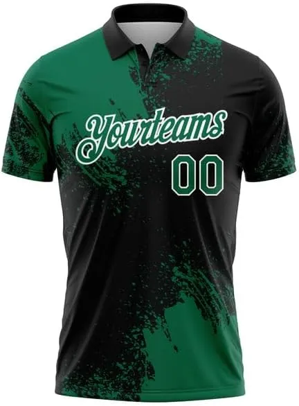 Personalized Team Name, Custom Jersey, Gold Black-White 3D Pattern Design Abstract Brush Stroke