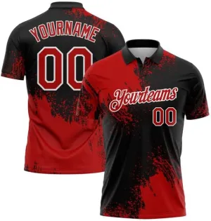 Personalized Team Name, Custom Jersey, Gold Black-White 3D Pattern Design Abstract Brush Stroke