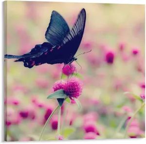 PICHU Butterflies Poster Black Wings Canvas Art Poster And Wall Art Picture Print Modern Family Bedroom Decor Posters 12x12inch(30x30cm), Frame-style
