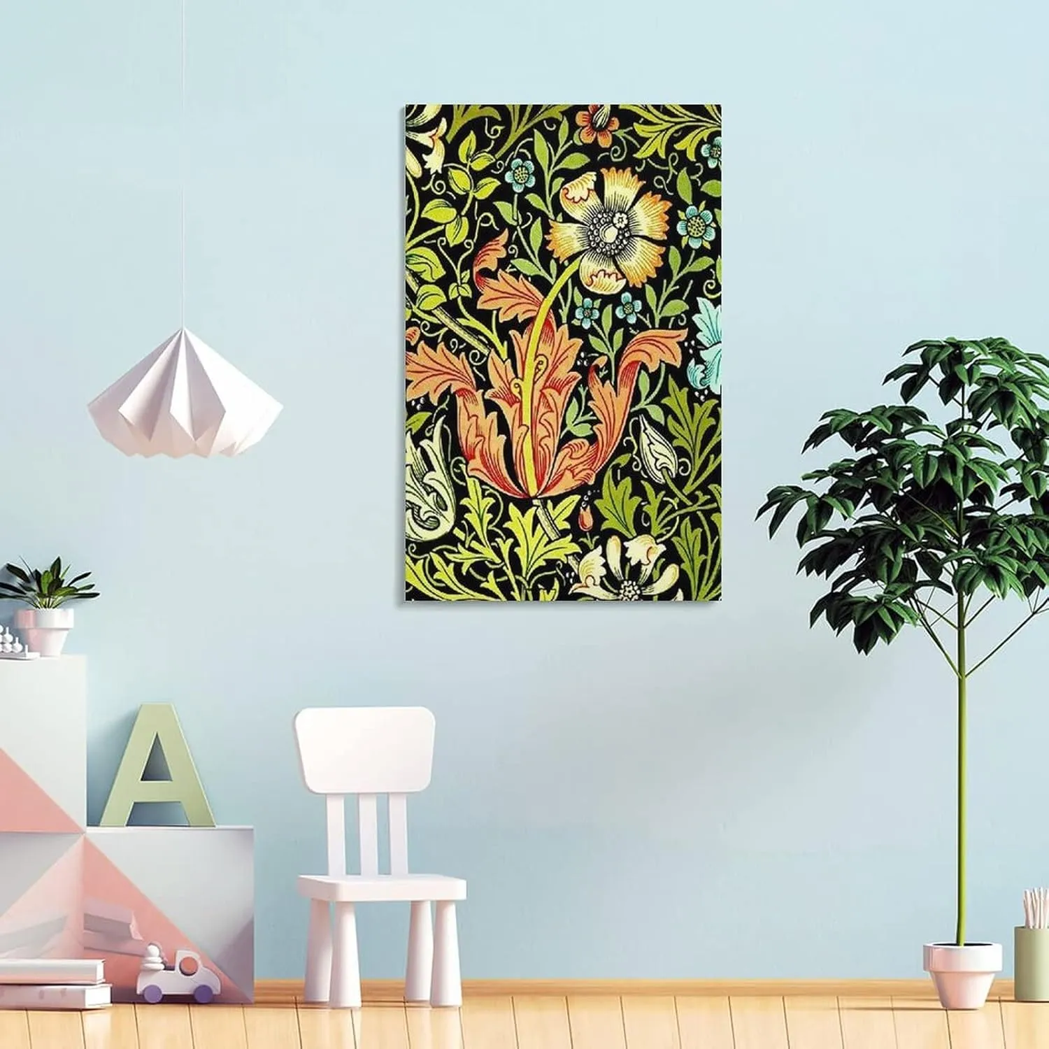 PICHU William Morris Posters Artist Artistic Photo Blue Blue Flowers Canvas Art Poster And Wall Art Picture Print Modern Family Bedroom Decor Posters 20x30inch(50x75cm)