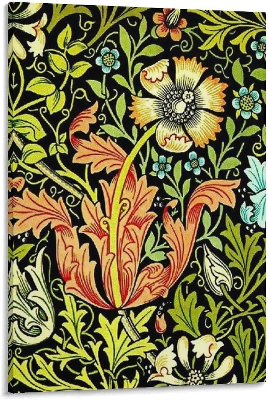 PICHU William Morris Posters Artist Artistic Photo Blue Blue Flowers Canvas Art Poster And Wall Art Picture Print Modern Family Bedroom Decor Posters 20x30inch(50x75cm)
