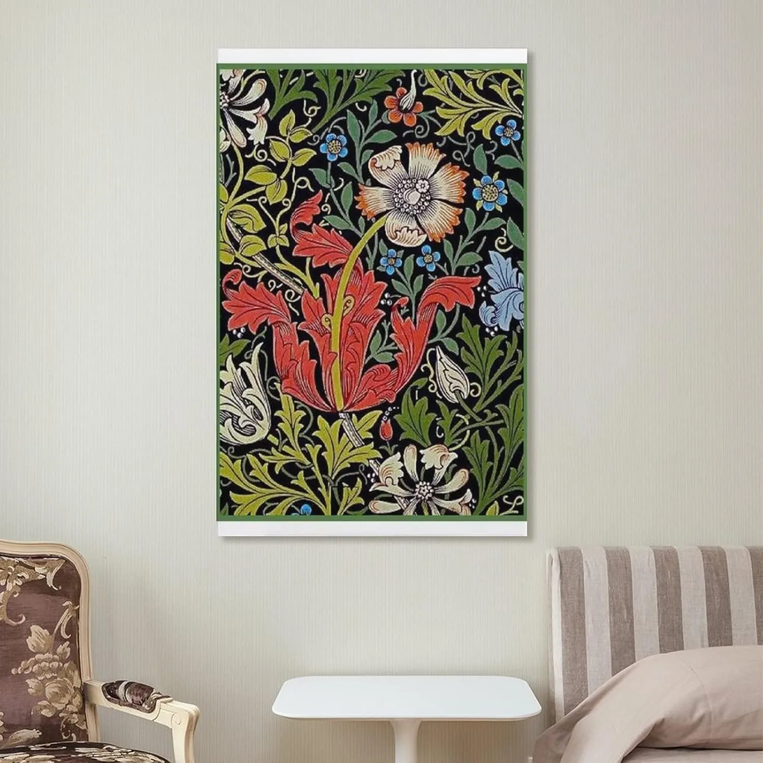 PICHU William Morris Posters Artist Artistic Photo Red Petals Painting On Canvas Wall Art Poster Scroll Picture Print Living Room Walls Decor Home Posters 12x18inch(30x45cm), Unframe-style