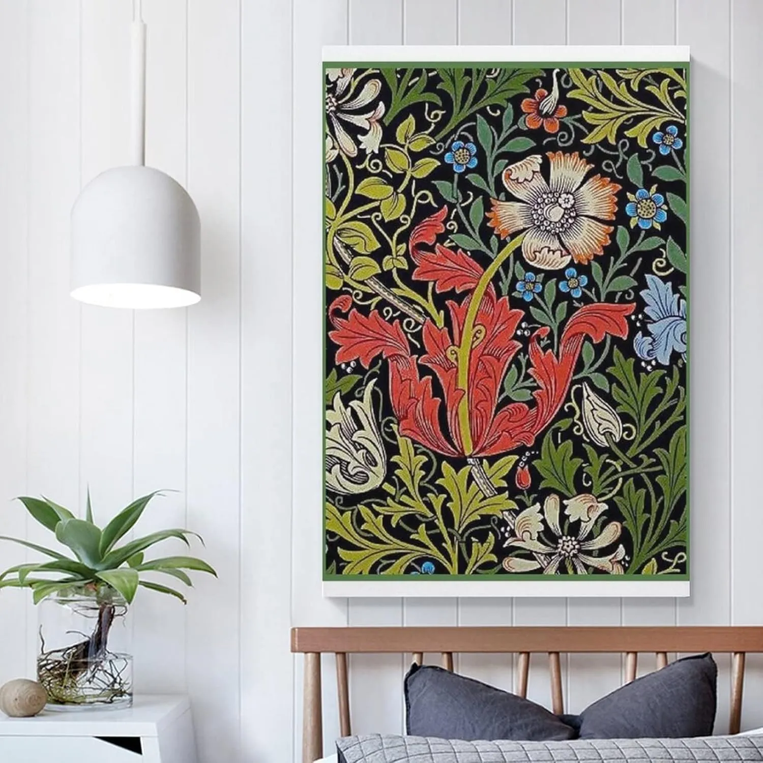 PICHU William Morris Posters Artist Artistic Photo Red Petals Painting On Canvas Wall Art Poster Scroll Picture Print Living Room Walls Decor Home Posters 12x18inch(30x45cm), Unframe-style