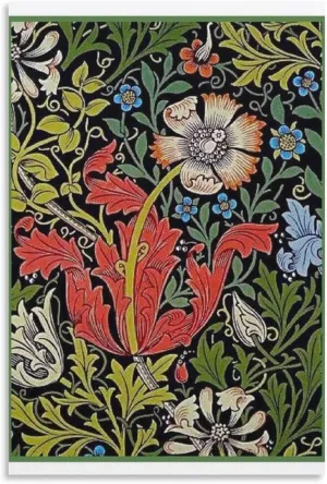 PICHU William Morris Posters Artist Artistic Photo Red Petals Painting On Canvas Wall Art Poster Scroll Picture Print Living Room Walls Decor Home Posters 12x18inch(30x45cm), Unframe-style