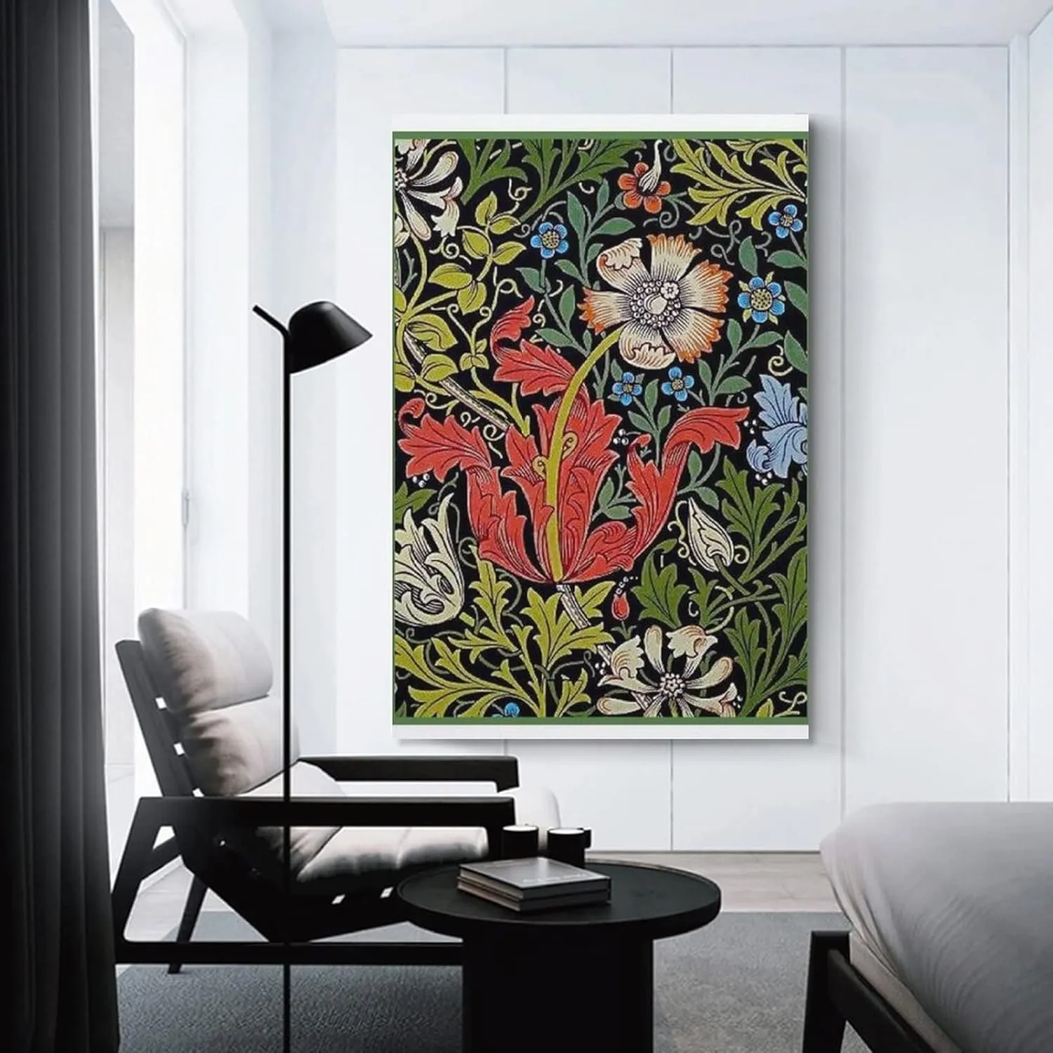 PICHU William Morris Posters Artist Artistic Photo Red Petals Painting On Canvas Wall Art Poster Scroll Picture Print Living Room Walls Decor Home Posters 12x18inch(30x45cm), Unframe-style