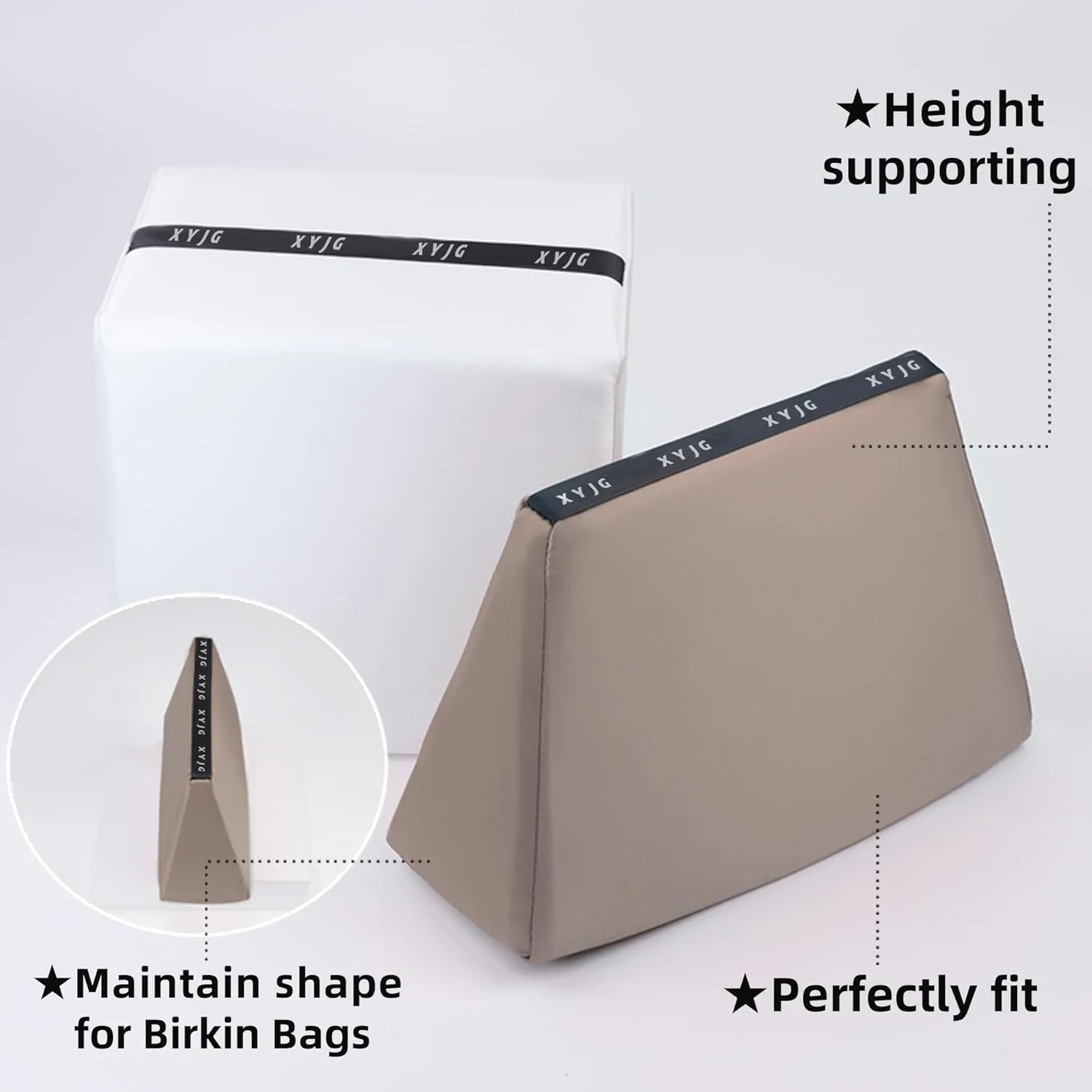 Pillow Luxury Bag Shaper Silky Smooth Insert for Handbagsfit Birkin 20/25/30/35/40 Bags, Keep Bag Shape(Brikin 35,Cris tourterelle)