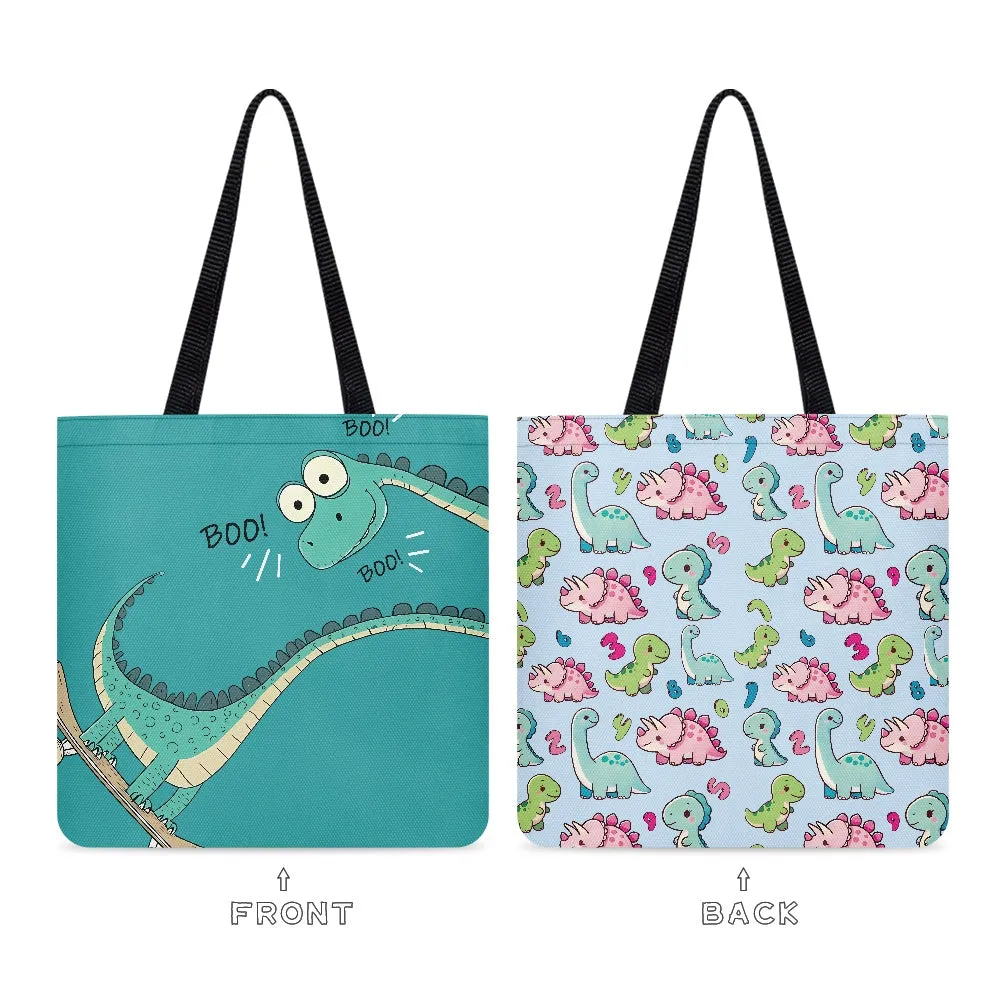 Playful Dinosaur Boo Cloth Tote Bag
