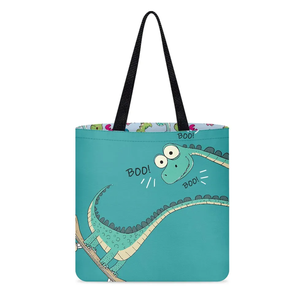 Playful Dinosaur Boo Cloth Tote Bag