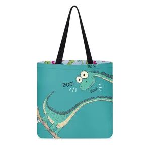 Playful Dinosaur Boo Cloth Tote Bag