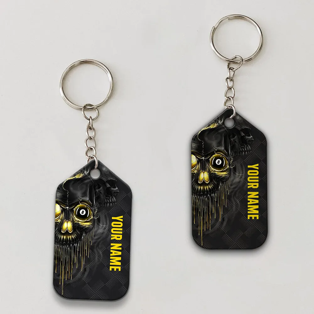 Pool Shut Up And Shoot Personalized Name 3D Keychain Gift For Billiard Players