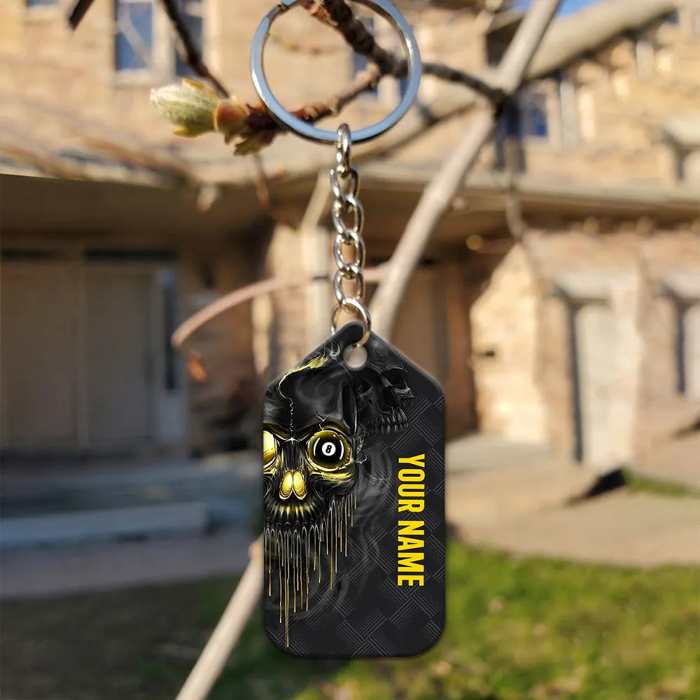 Pool Shut Up And Shoot Personalized Name 3D Keychain Gift For Billiard Players