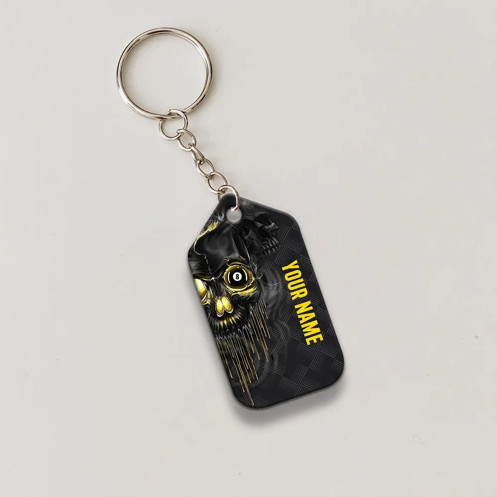 Pool Shut Up And Shoot Personalized Name 3D Keychain Gift For Billiard Players