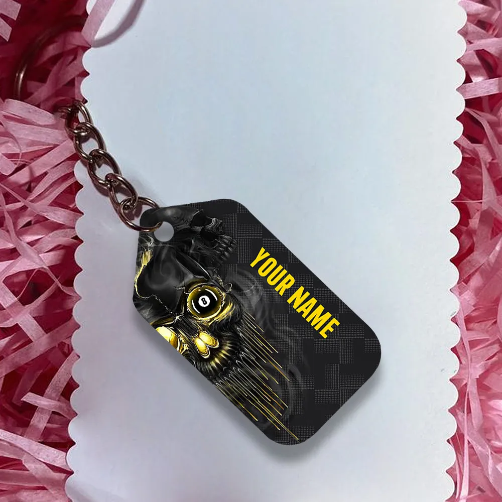 Pool Shut Up And Shoot Personalized Name 3D Keychain Gift For Billiard Players