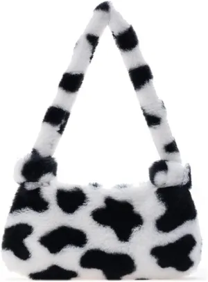 Pooyikoi Plush Underarm Bag, Ladies Fluffy Shoulder Bag, Women Y2K Furry Purse Fluffy Tote Bag for Autumn and Winter