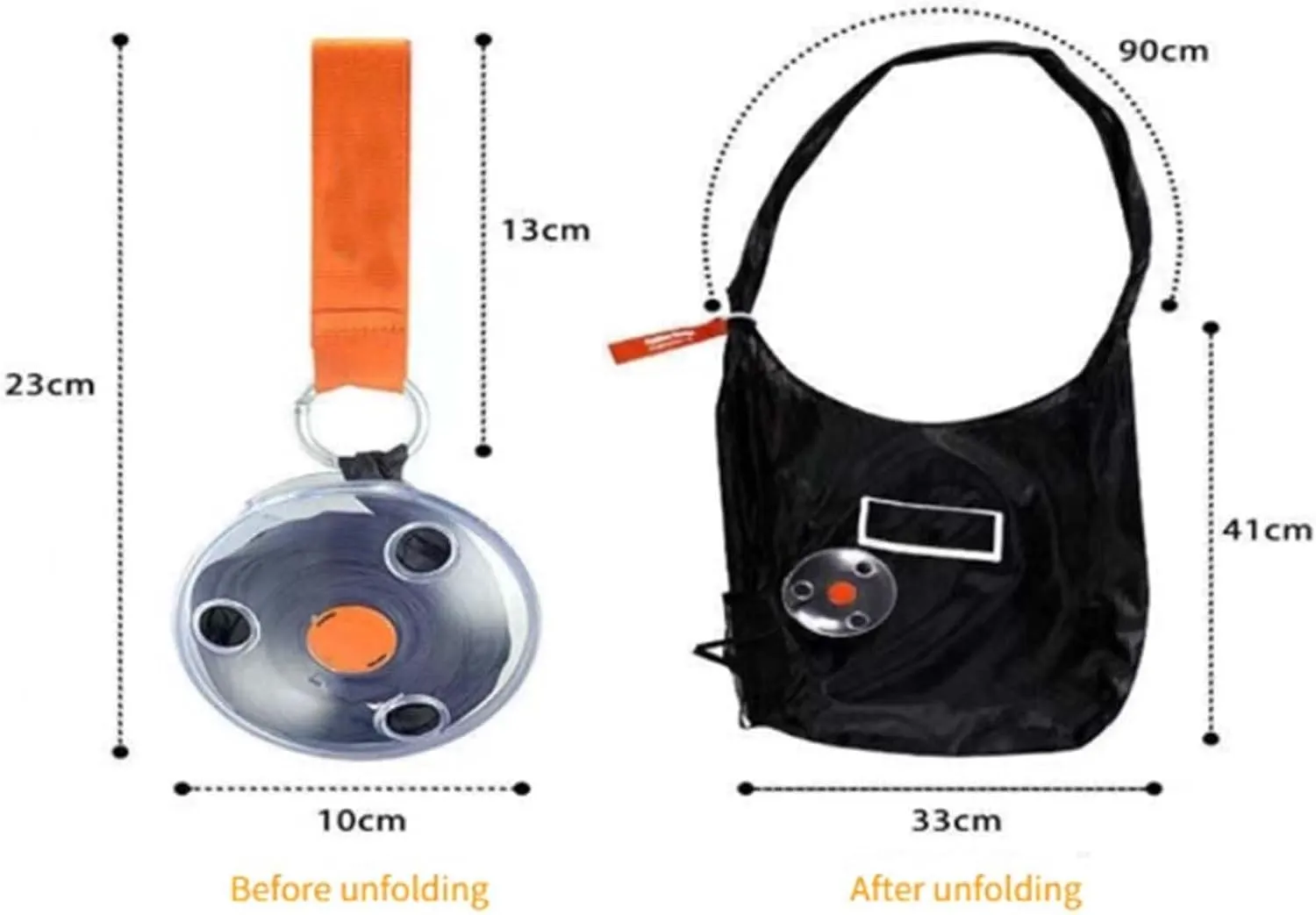 Portable Folding Shopping Bag To Roll Up, Telescopic Reusable Grocery Foldable Shopping Shoulder Bags fits Pocket