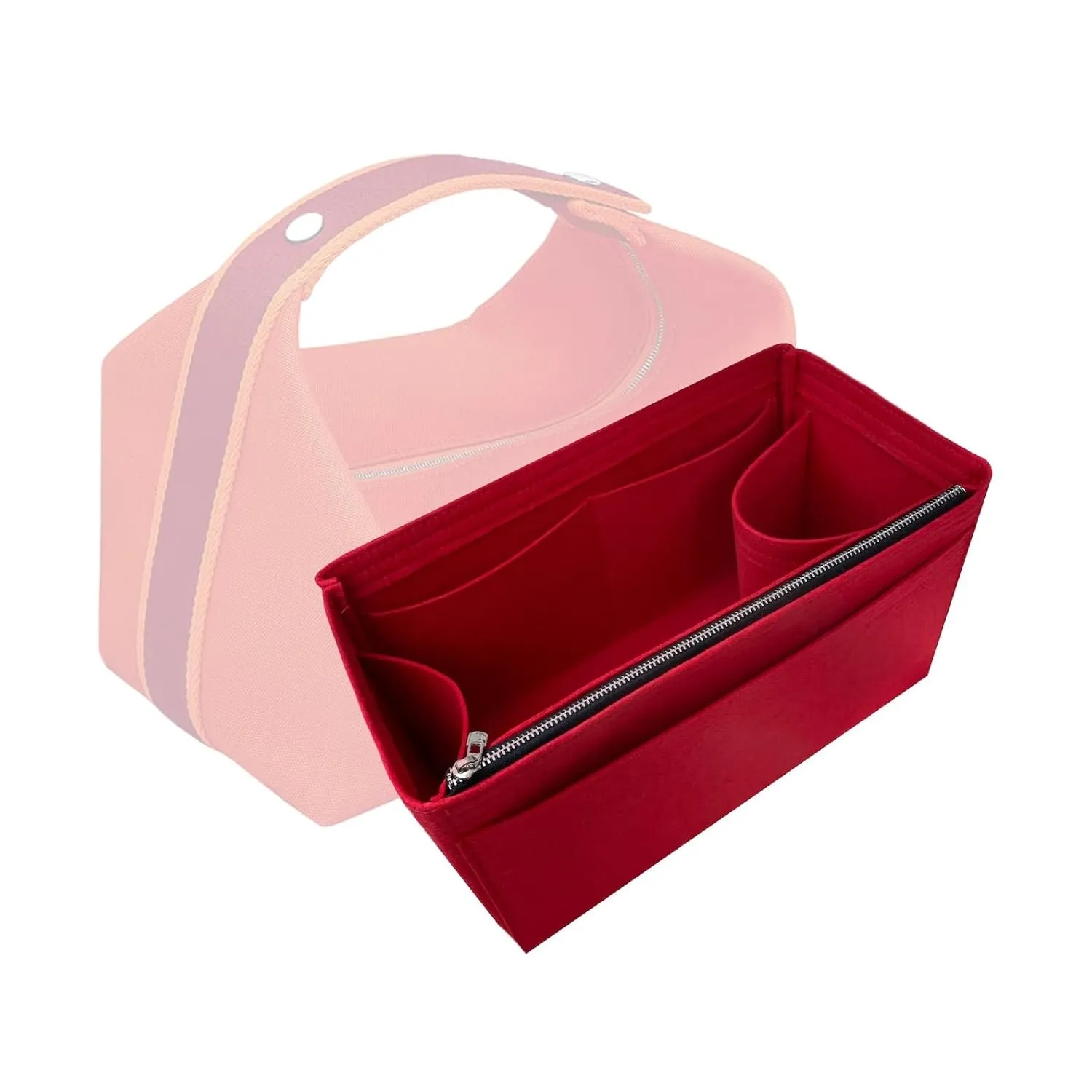 Premium Purse Organizer for Bride-a-brac Insert, PM Bride-a-brac case organizer, Trousse Bride A Brac GM Organizer, 2mm Thick Felt Snug Sturdy (For Small Bride-a-Brac (PM), Orange)