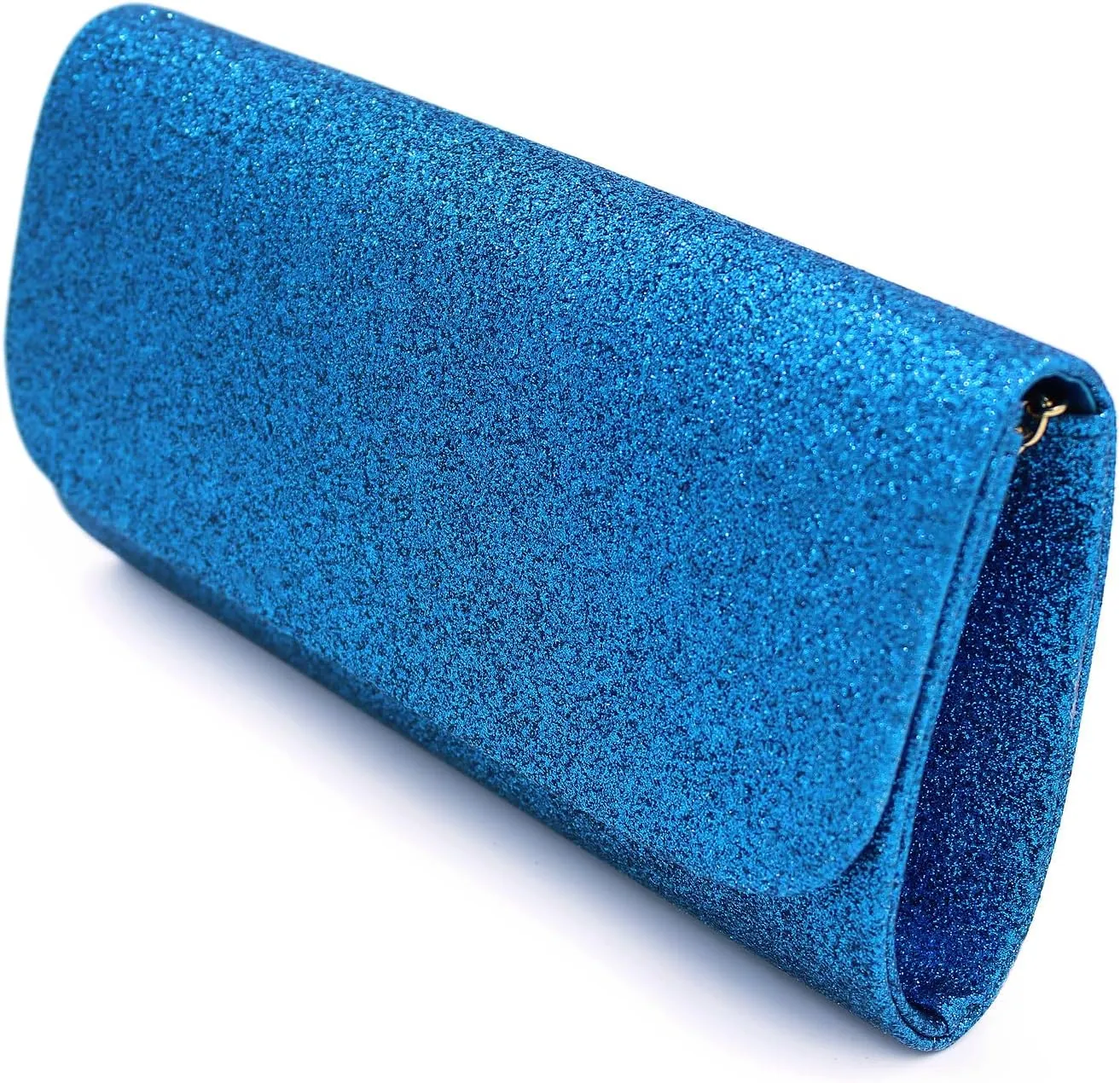 Premium Small Metallic Glitter Flap Clutch Evening Bag Handbag