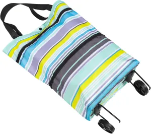 PRETYZOOM Wheeled Collapsible Shopping Bag Large Capacity Reusable Grocery Tote Travel Bag
