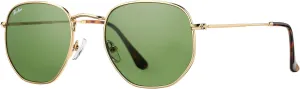 Pro Acme Small Square Sunglasses for Women Men 100% Real Glass Lens Hexagonal Frame