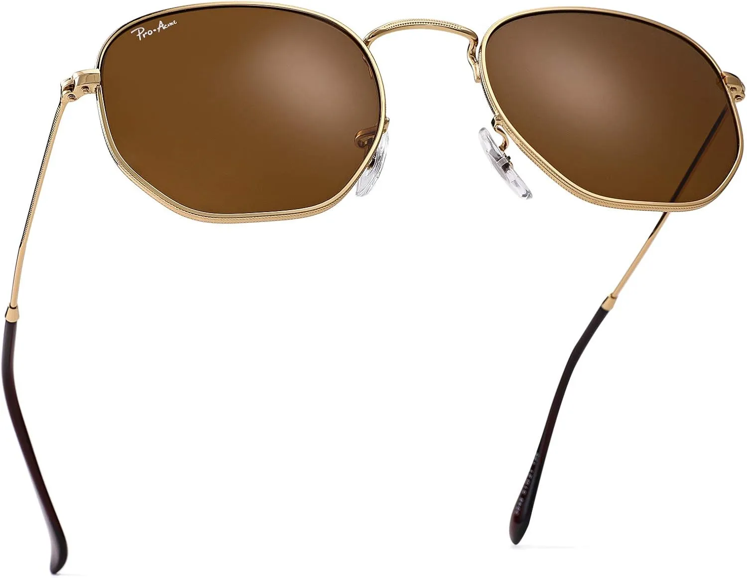 Pro Acme Small Square Sunglasses for Women Men 100% Real Glass Lens Hexagonal Frame