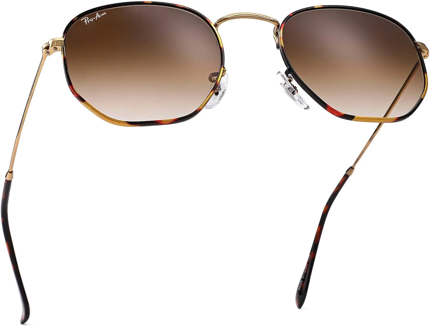 Pro Acme Small Square Sunglasses for Women Men 100% Real Glass Lens Hexagonal Frame