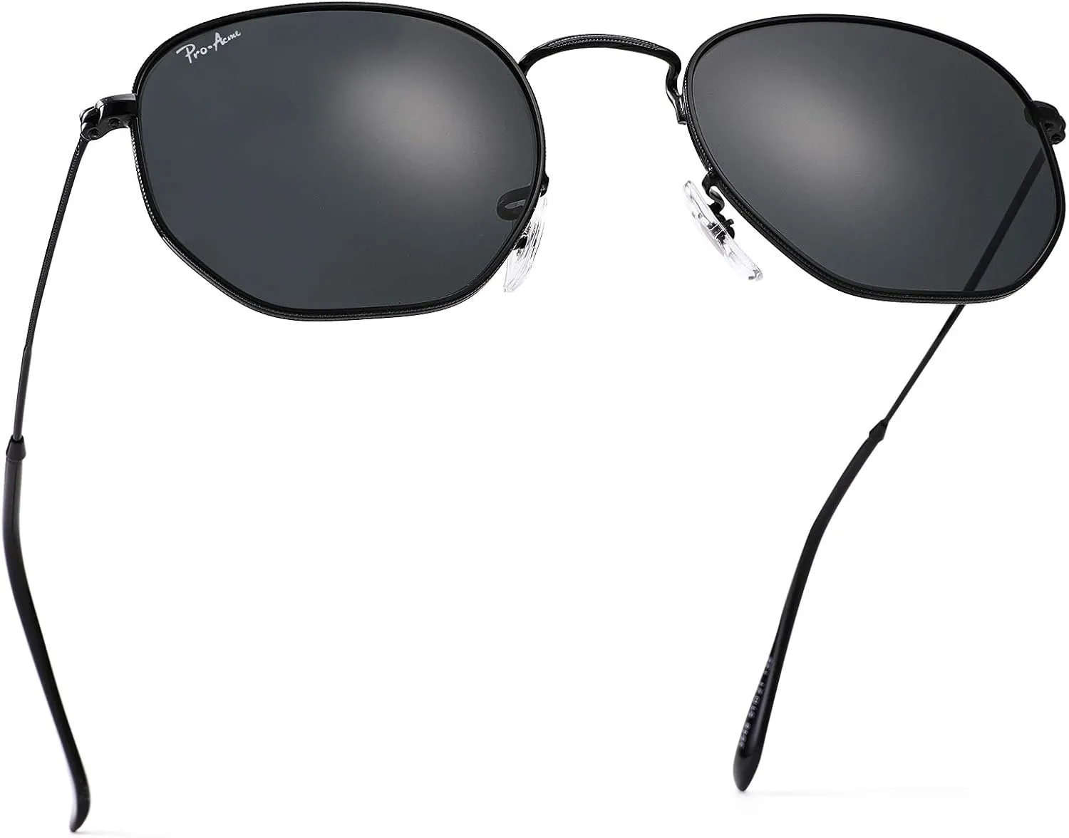 Pro Acme Small Square Sunglasses for Women Men 100% Real Glass Lens Hexagonal Frame