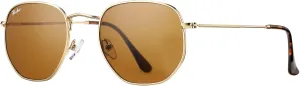 Pro Acme Small Square Sunglasses for Women Men 100% Real Glass Lens Hexagonal Frame