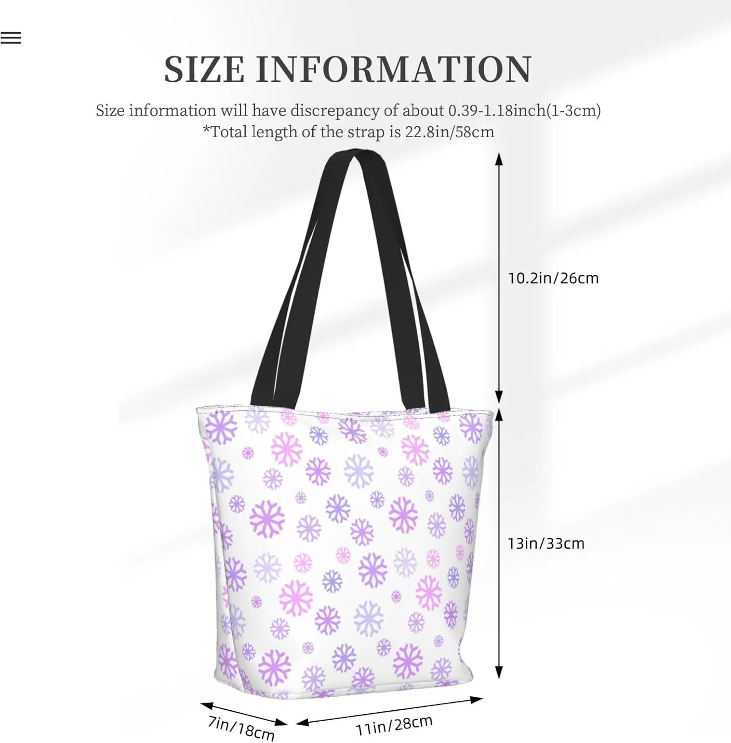 Pure White Snowflake Tote Bag Women Reusable Shopping Bags Shoulder Bag Portable Storage HandBags