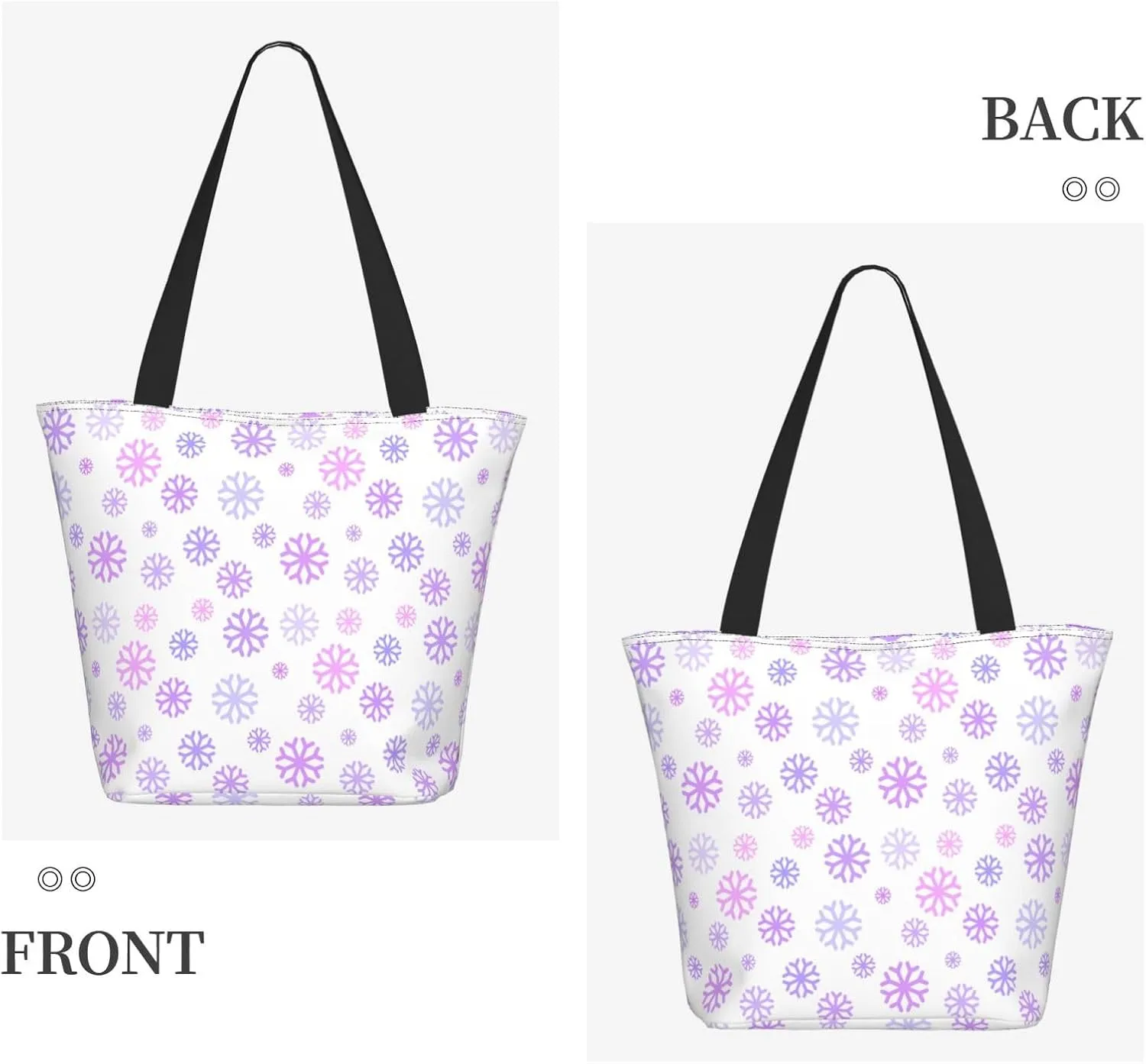 Pure White Snowflake Tote Bag Women Reusable Shopping Bags Shoulder Bag Portable Storage HandBags
