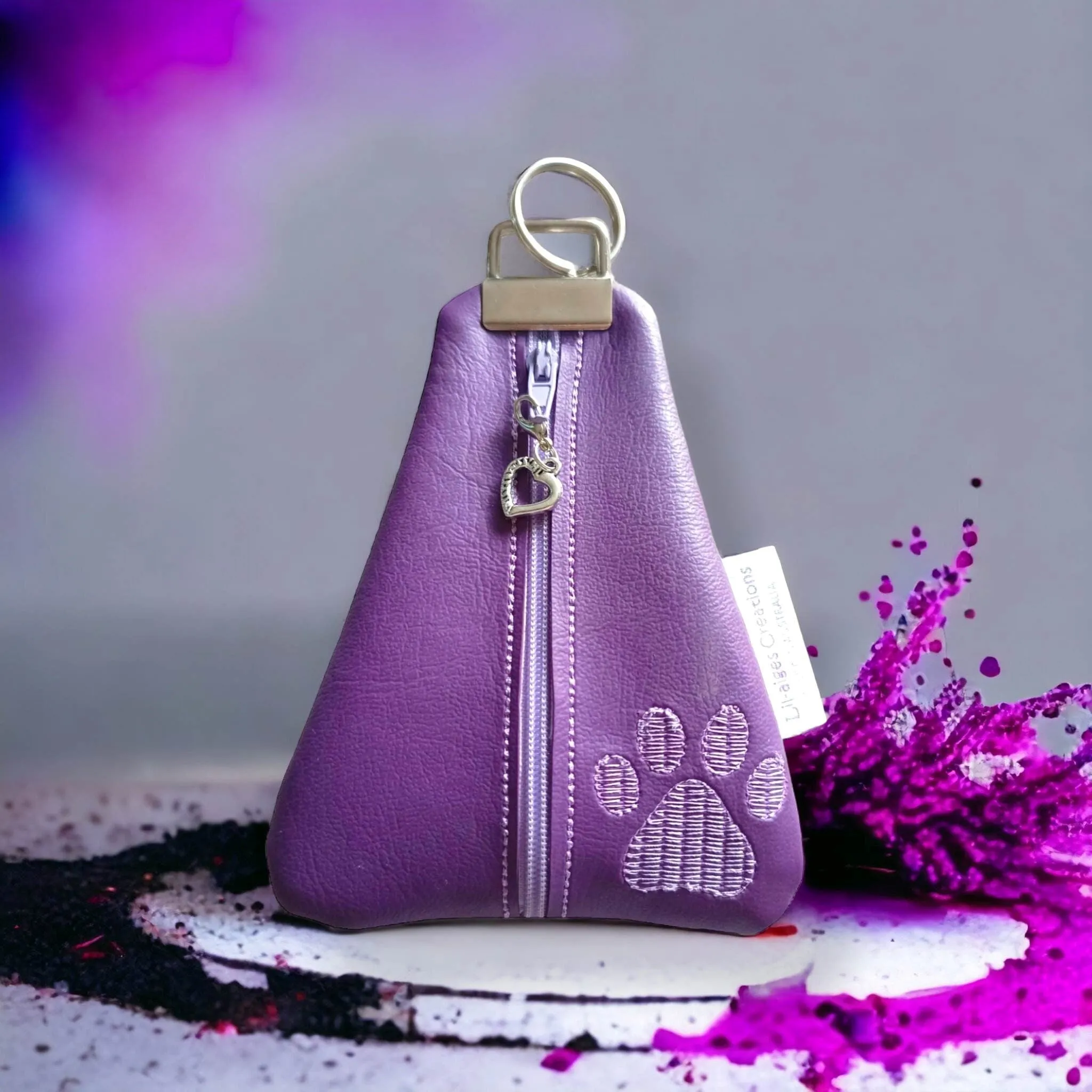 Purple Paw Print Coin Purse