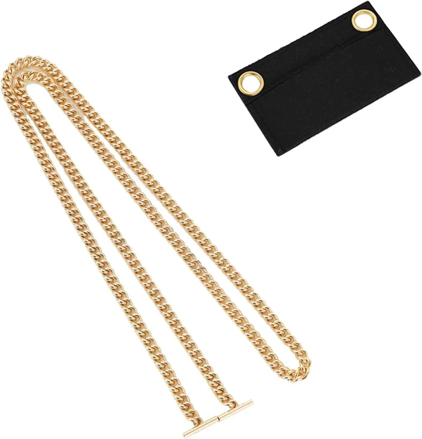 Purse Conversion Kit with Premium Felt Insert & 120cm Alloy Chain - Convert Your Wallet into Crossbody Bag