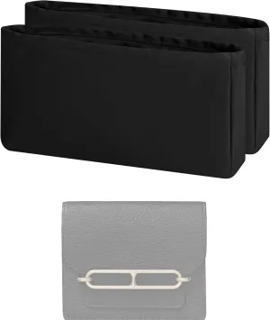 Purse Handbag Silky Organizer Insert Keep Bag Shape Fits Hermes Roulis 18/23 bags, Luxury Handbag Tote Lightweight Sturdy(Roulis 18,Black)