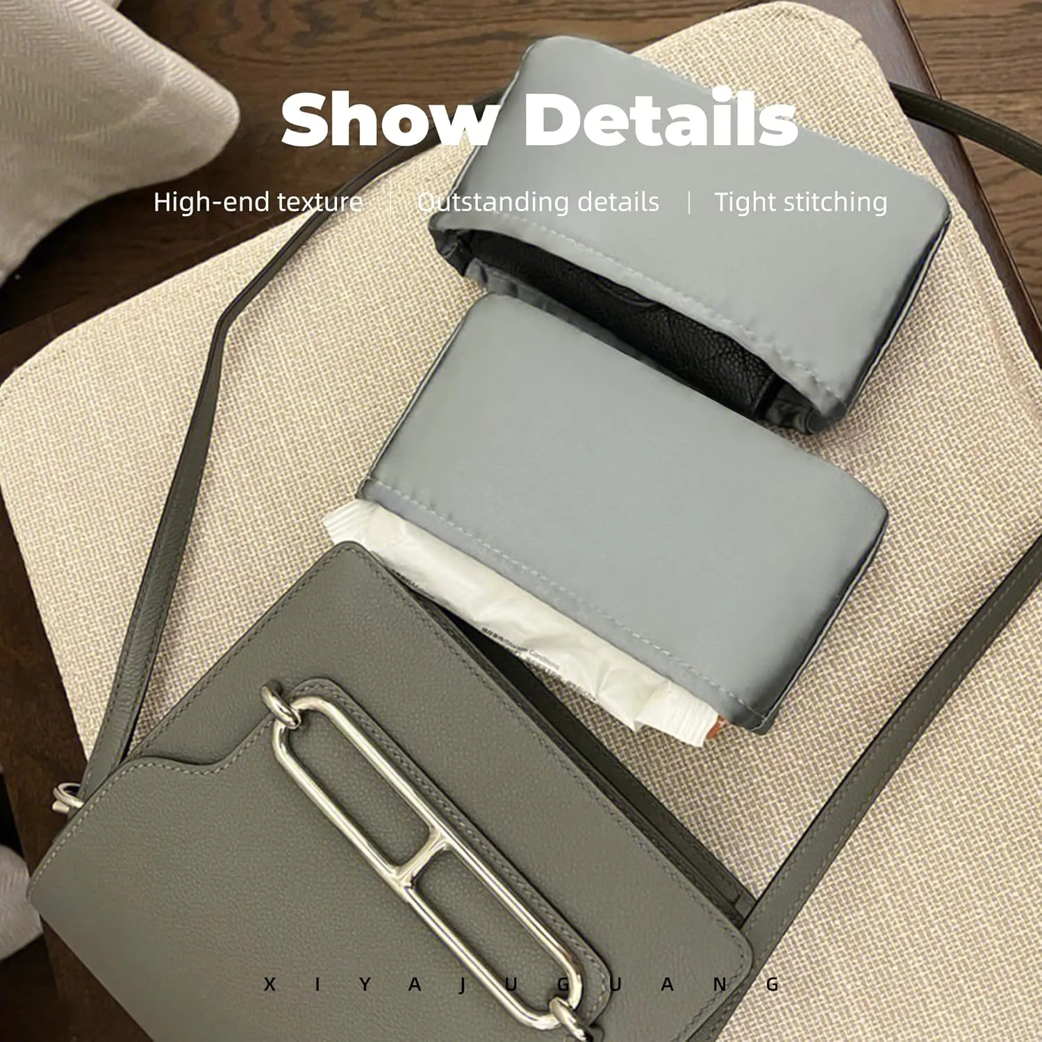 Purse Handbag Silky Organizer Insert Keep Bag Shape Fits Hermes Roulis 18/23 bags, Luxury Handbag Tote Lightweight Sturdy(Roulis 18,Etain)