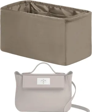 Purse Handbag Silky Organizer Insert Keep Bag Shape Fits Kelly 24/24 mini/29/35 bags, Luxury Handbag Tote Lightweight Sturdy(24/24-mini,Cris tourterelle)