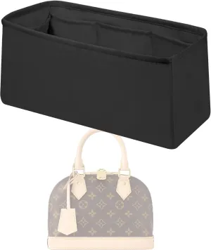 Purse Handbag Silky Organizer Insert Keep Bag Shape Fits LV Alma BB/PM/MM bags, Luxury Handbag Tote Lightweight Sturdy(Alma PM,Black)
