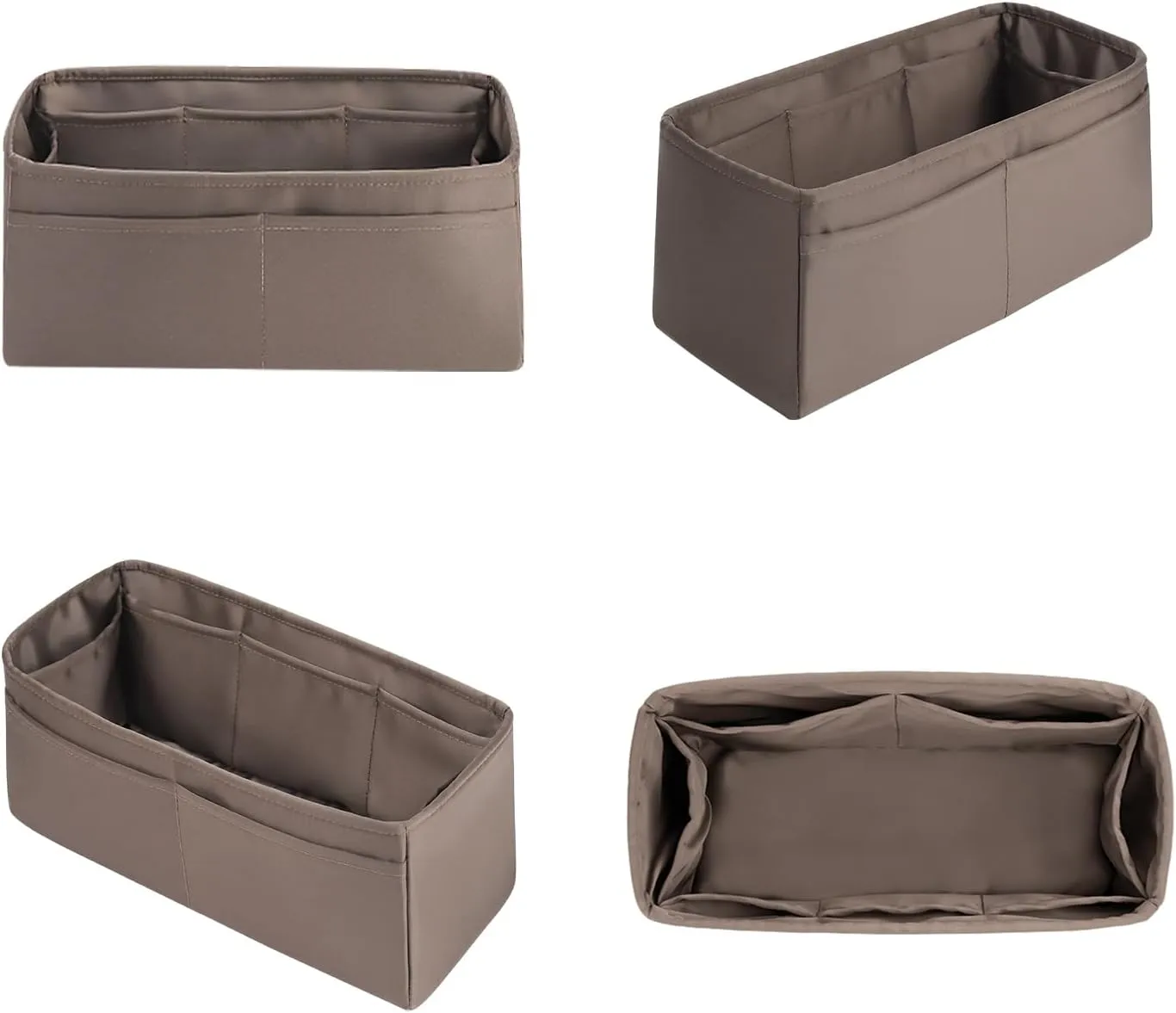 Purse Insert for Kelly 28, Silky Purse Organizers for Inside Purse, Lightweight Shaper Compatible with Hermes Kelly 28 Bag, Multi Color Options(Etoupe grey, KE 28)