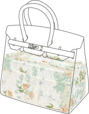 Purse Organizer Insert Fits Birkin Bags, Birkin 30 Bag insert, Silky Smooth Bag Organizer for Luxury Handbag Tote Shaper, Large capacity inner Bag (BK30, Orchid Grass)