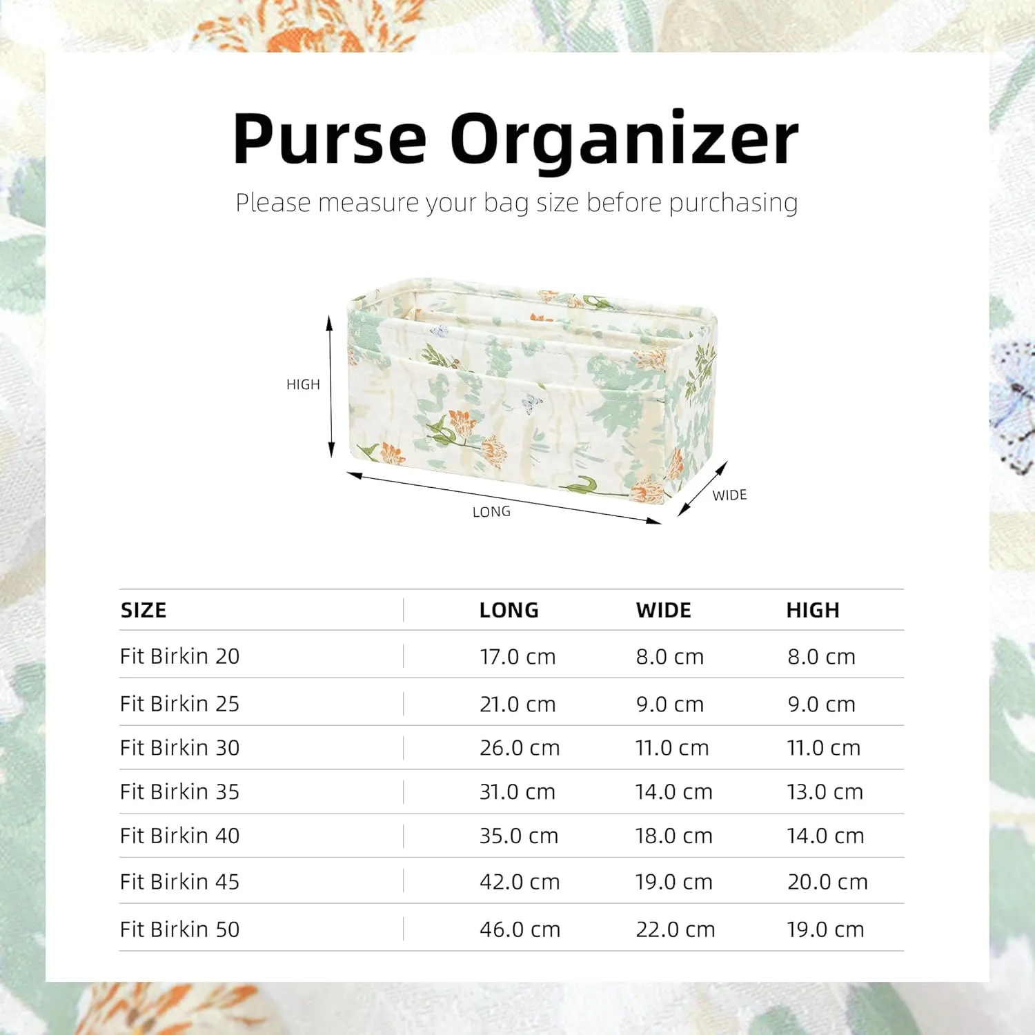Purse Organizer Insert Fits Birkin Bags, Birkin 30 Bag insert, Silky Smooth Bag Organizer for Luxury Handbag Tote Shaper, Large capacity inner Bag (BK30, Orchid Grass)
