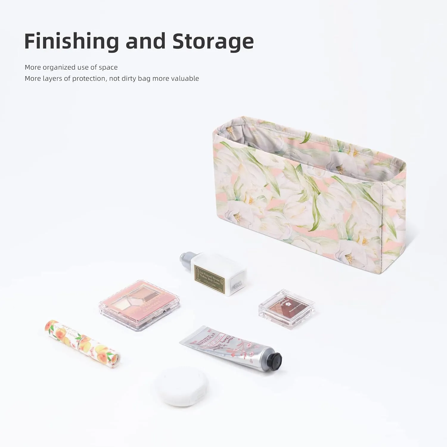 Purse Organizer Insert Fits Chanel Woc bags, Lightweight Bag Shaper for Women Luxury Handbag Tote, Soft Inner Bag (Chanel Woc, French Tulips)